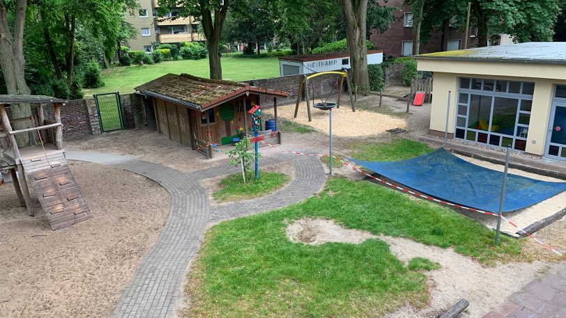 Der Spielplatz der Kita St. Franziskus: Wann hier wieder Kinder spielen, ist noch nicht entschieden (Archivbild).