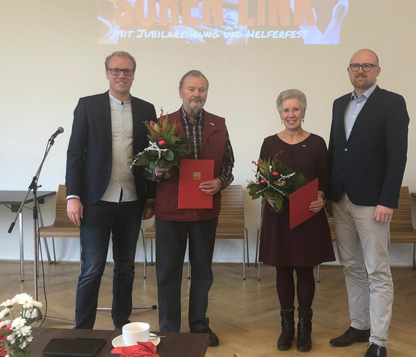 v.L. Hendrik Bollmann, Helmut Grubert, Karin Bollmann und Sören Link.