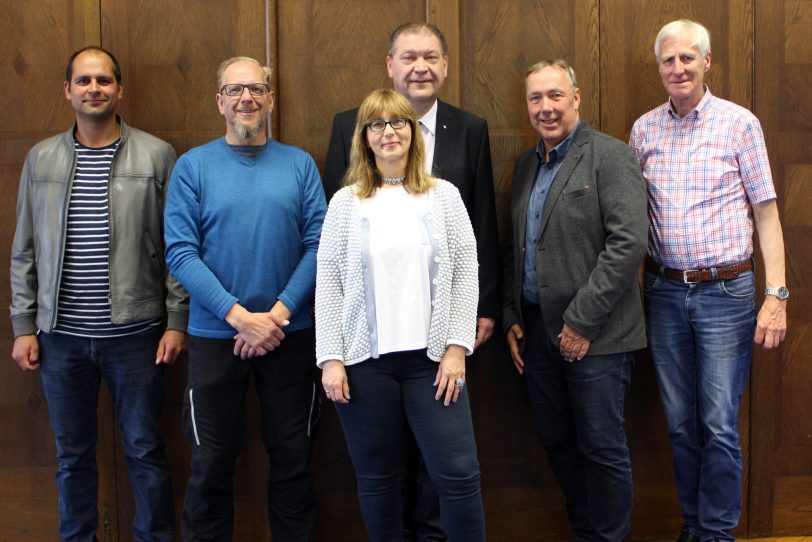 v.l. Dennis Meyke, Lars Steinhilb, Geschäftsführer Martin Klinger, Sabine Meißner, Thomas Thiehoff, Jan Noot.