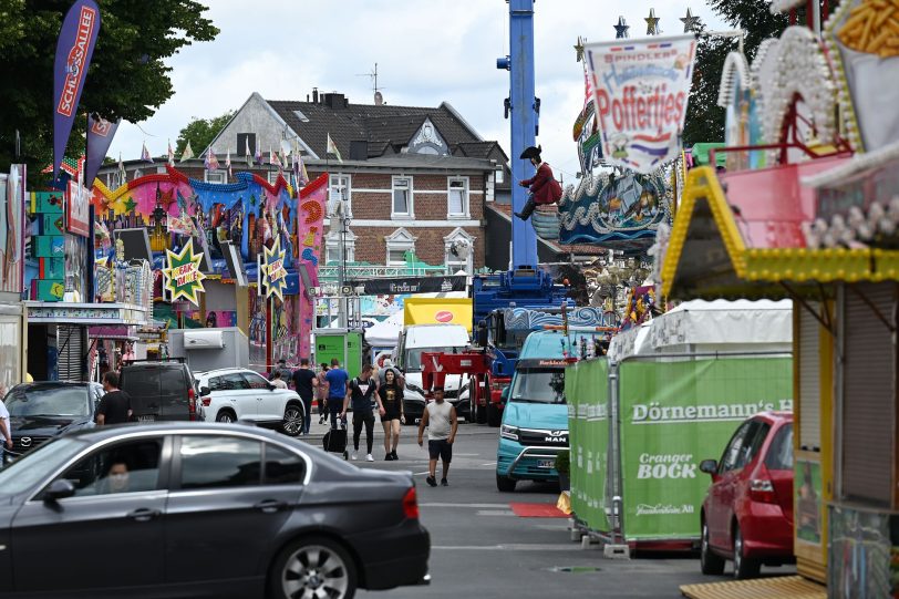 Impressionen vom Aufbau der 538. Cranger Kirmes vom 01.08.2022.