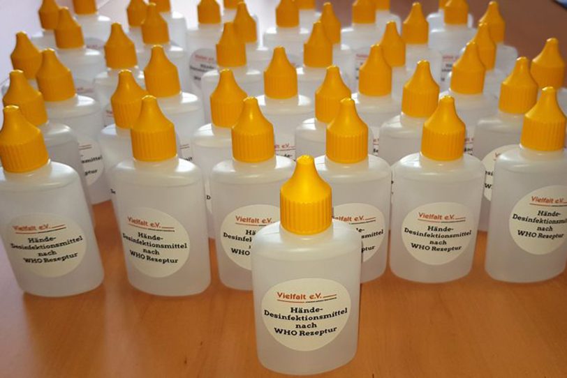 50 ml Hand-Desinfektionsmittel.