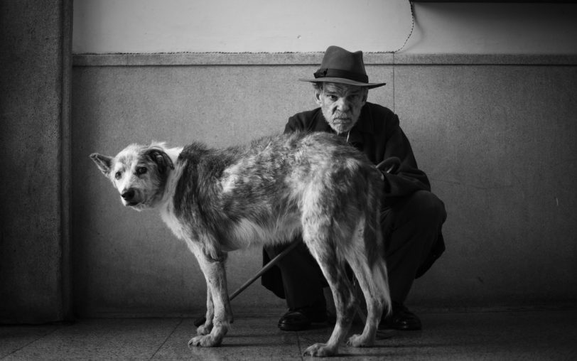 Meursaults Nachbar Salamano (Denis Lavant) schlägt seinen Hund, was Ersteren aber nicht zum Einschreiten nötigt.