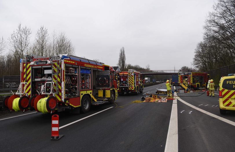 Unfall auf der A42.