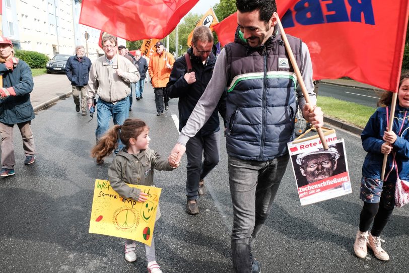 Demonstrations-Zug zum 1. Mai 2018 in Herne.