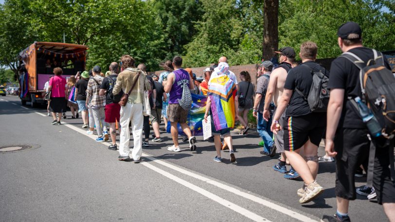 Eindrücke vom Christopher Street Day (CSD) beim Demo-Zug durch die Stadt am Samstag (14.6.2025).