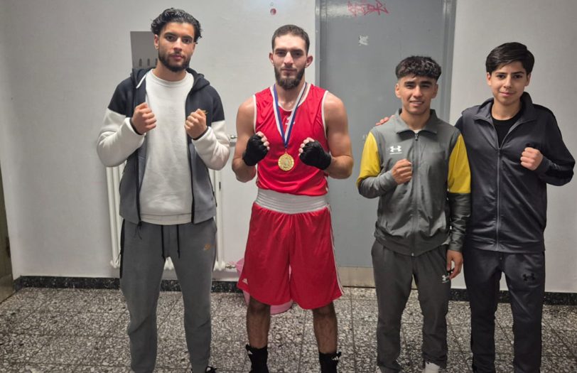 Die Unser Fritz-Boxer (v.l.): Karim Hioui, Anasse Azarfane, Mehdi Salaschor und Semih Yilmaz.