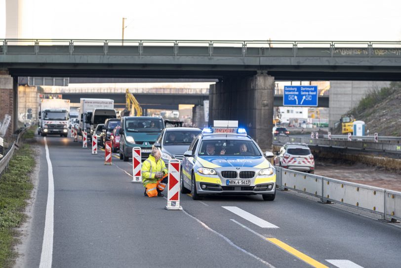 Die Polizei sperrte kurzzeitig.