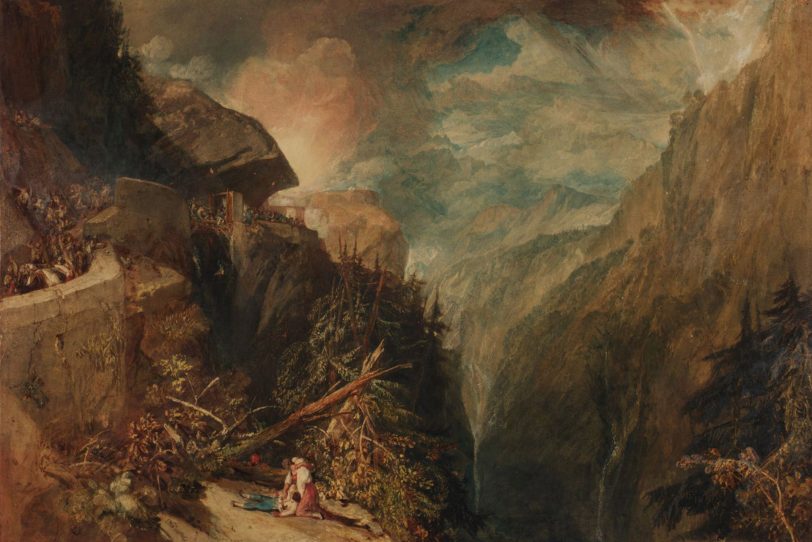 William Turner Ausstellung in Münster: The Battle of Fort Rock, Val dAouste, Piedmont, Exhibited 1815.