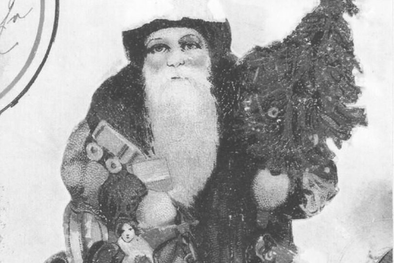 Darstellung eines Weihnachtsmanns aus einem Adventskalender, Schwerte-Ergste (um 1920).