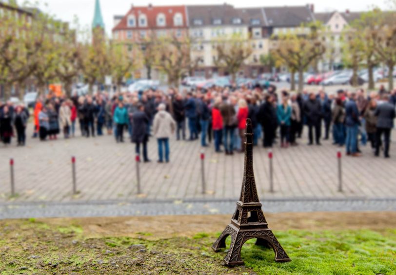 Schweigeminute auf dem Herner Rathausplatz.