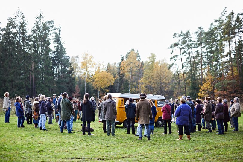 Protest gegen die Rodung des Taxöldener Forsts.