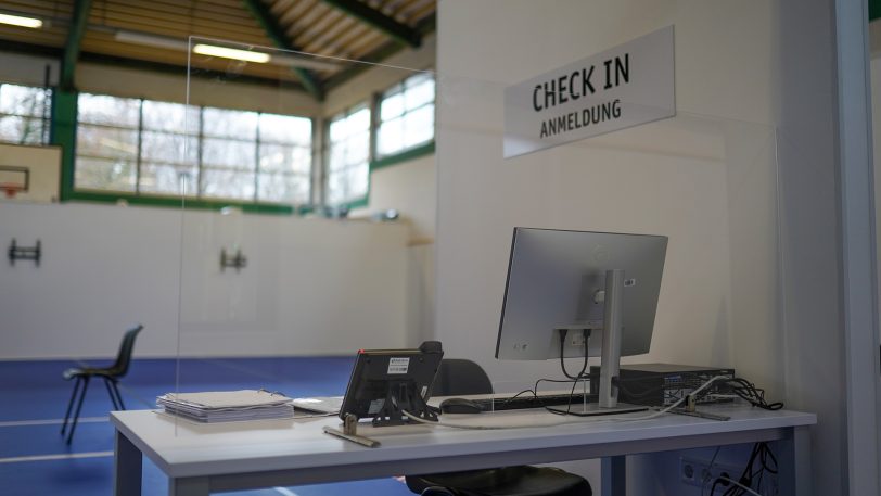 Das Impfzentrum in der Sporthalle am Gysenberg wurde vorgestellt.