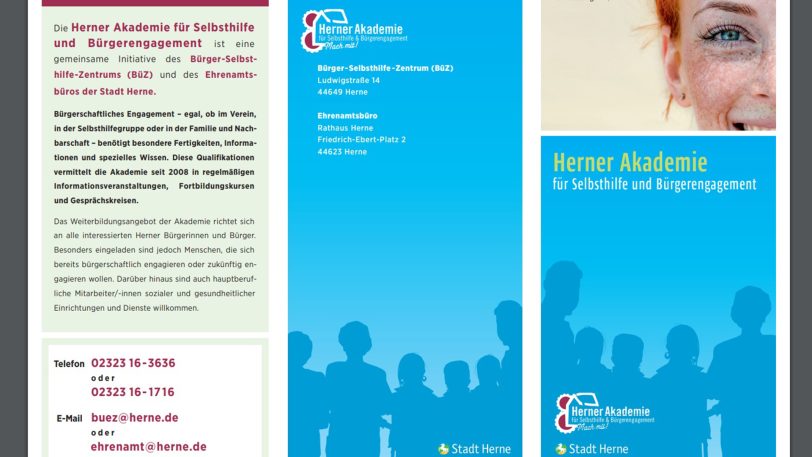 Der Programmflyer der Herner Akademie für Selbsthilfe und Bürgerengagement im Jahr 2021.