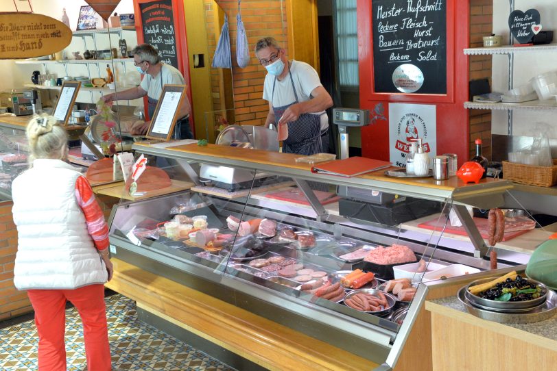 Die Traditions-Fleischerei Weber in der Heinestraße.