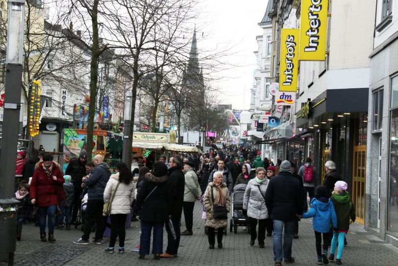 Die City-Kirmes in der Herner Innenstadt.