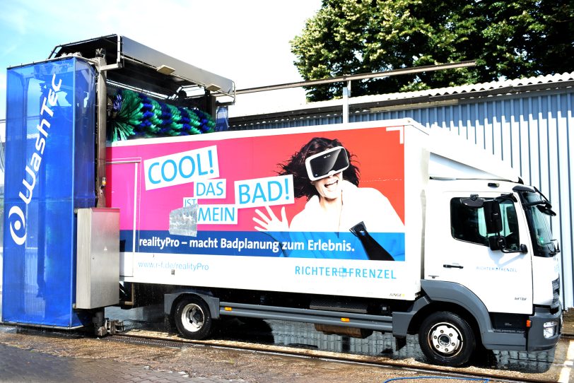 Die Lkw-Waschstraße auf dem Gelände des Autowaschcenters von Klaus Peter Klaeser.