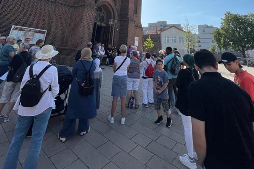 Friedensgebet am 9. September 2023 vor der Kreuzkirche.