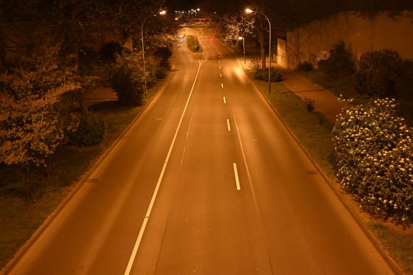 Leere Straßen während der Ausgangssperre in Herne