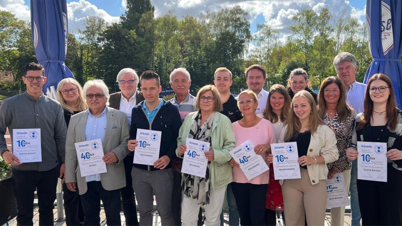 Die Jubilarehrung beim TC Blau-Weiß Wanne-Eickel.