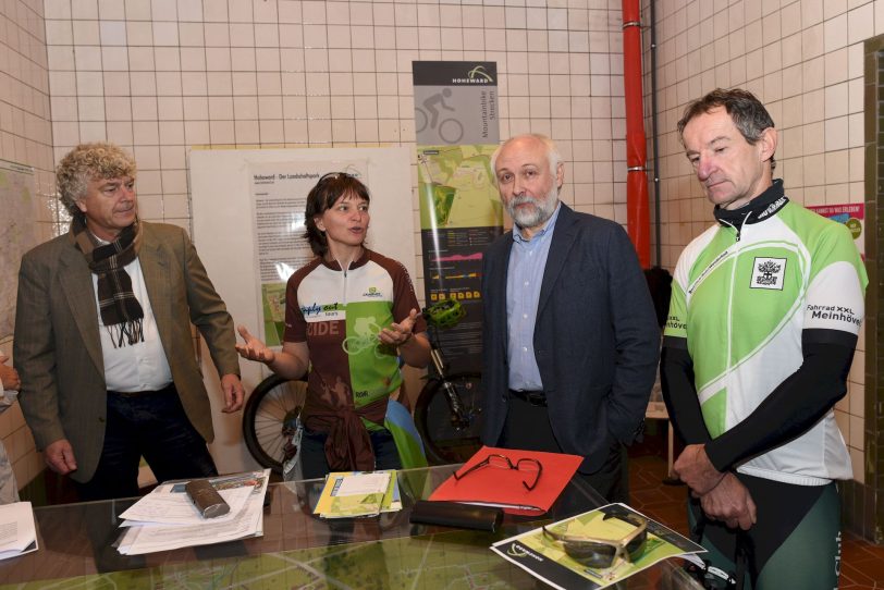 Ulrich Carow (RVR), Melanie Hundacker (simly out mountainbike), Josef Haug (Förderverein Europäisches Mountainbike-Zentrum NRW e.V.), Frank Schäfer (RC Buer / Westerholt e.V.)