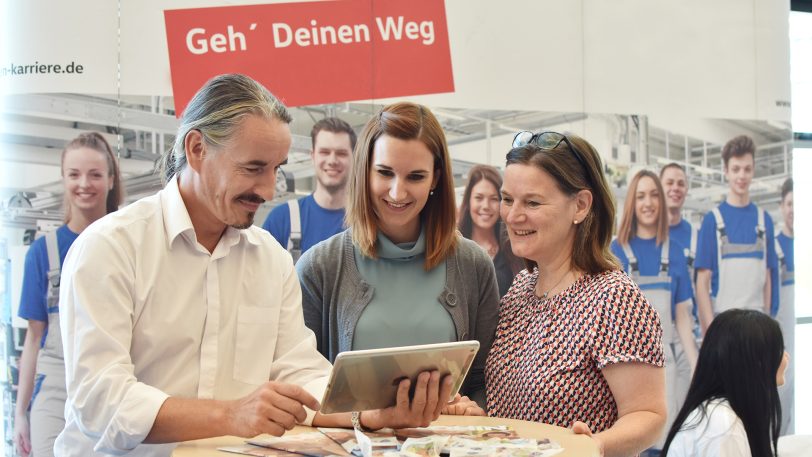 Besucher und Aussteller auf der Parentum Messe vor Corona.
