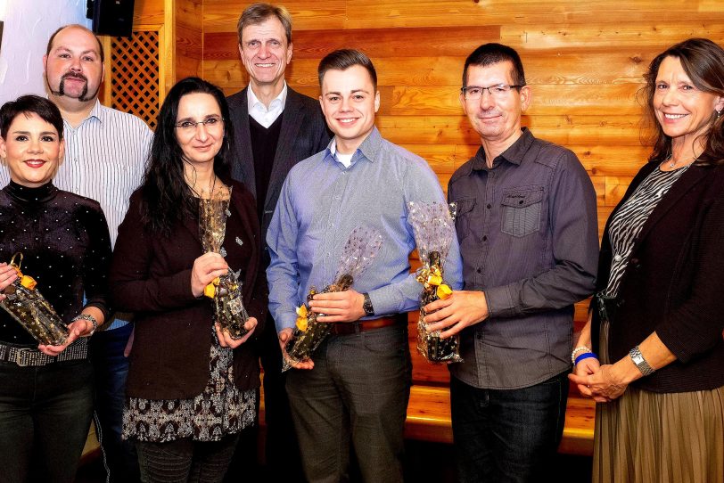 Isabel Beuse, Matthias Bluhm, Justina Schukowski, Ulrich Koch (Vorstand), Tim Reschke, Carsten Ochs und Marion Rahn (Personalabteilung).
