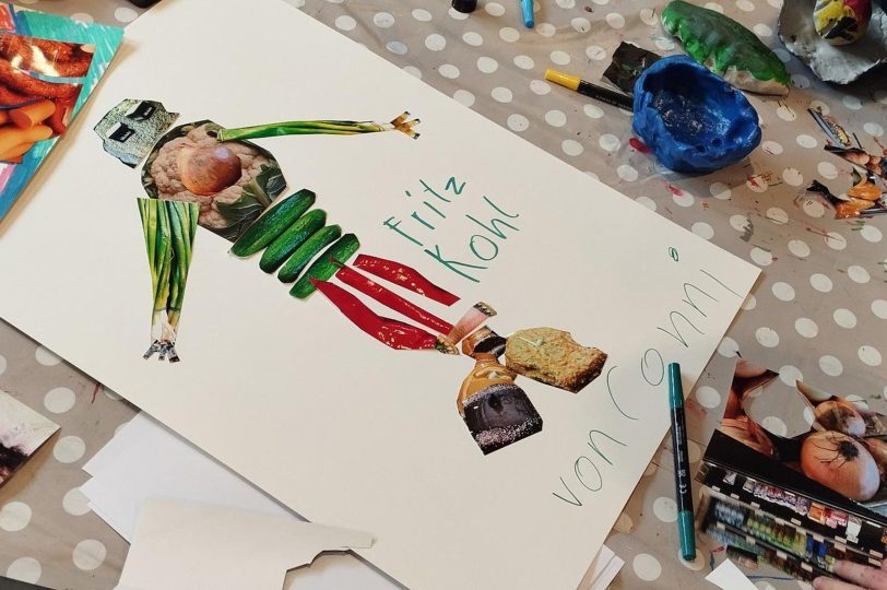 'Ma(h)lzeit - Kunst geht durch den Magen' – verschiedene Plastiken zur Ausstellung..