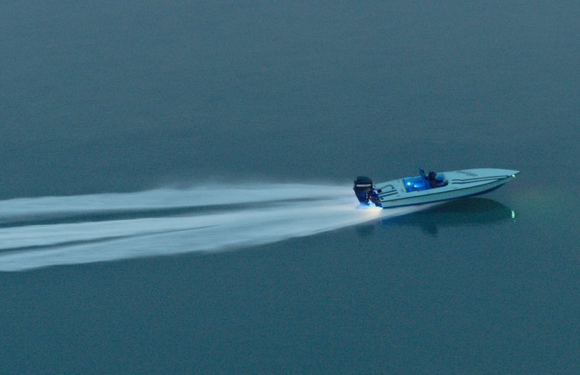 Barchini nennt man die schnellen Motorboote, die verbotenerweise Venedigs Lagune durchpflügen.