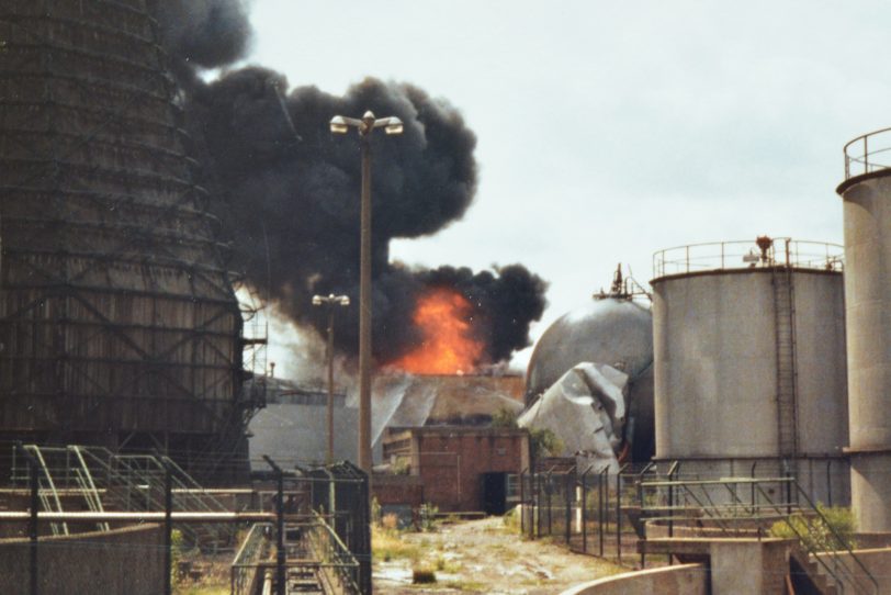 Der Großbrand am 5. und 6. August 1984 bei den Chemischen Werken Hüls an der Shamrockstraße.