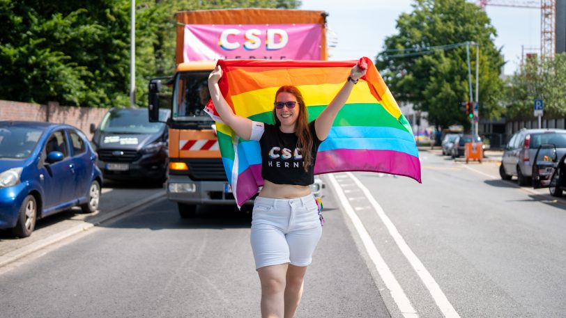 Eindrücke vom Christopher Street Day (CSD) beim Demo-Zug durch die Stadt am Samstag (14.6.2025).