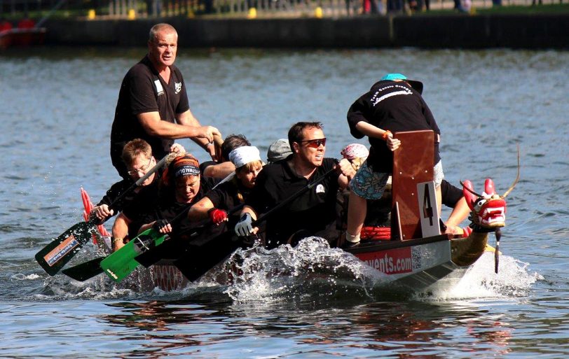 Das Team Canale Crange bei der letzten Regatte 2014 in Oberhausen.