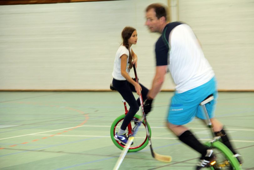 Beim BTC-Einradhockey Weihnachtsturnier 2016.