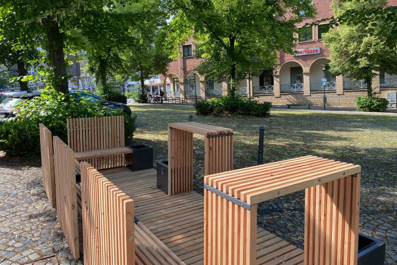 Stadtterrassen auf dem Eickeler Markt.