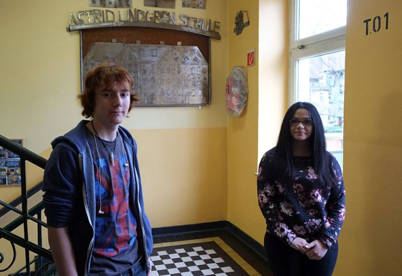 Die Schülersprecher Dennis Bader und Viktoria Rose.