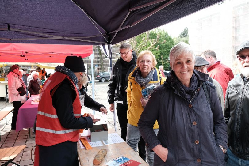 Kundgebung zum 1. Mai 2018 auf dem Rathaus-Vorplatz.