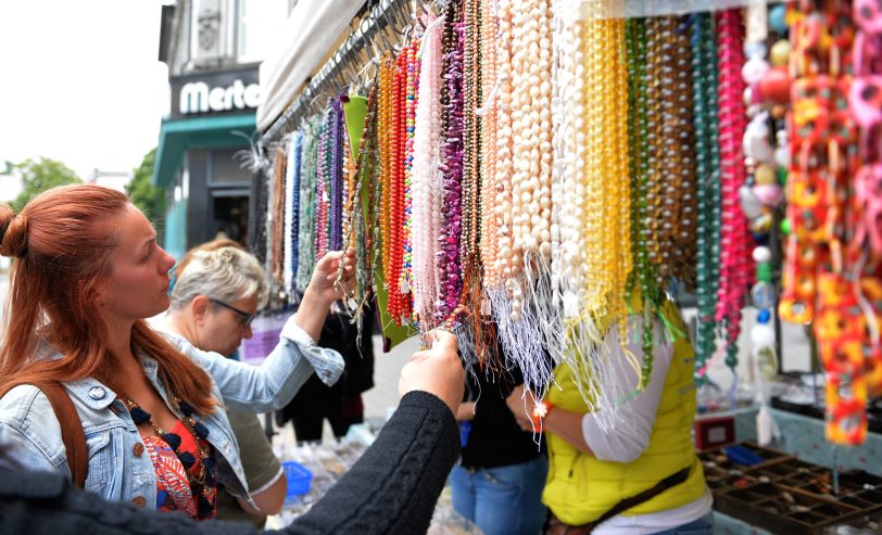 Stoffmarkt in der City.