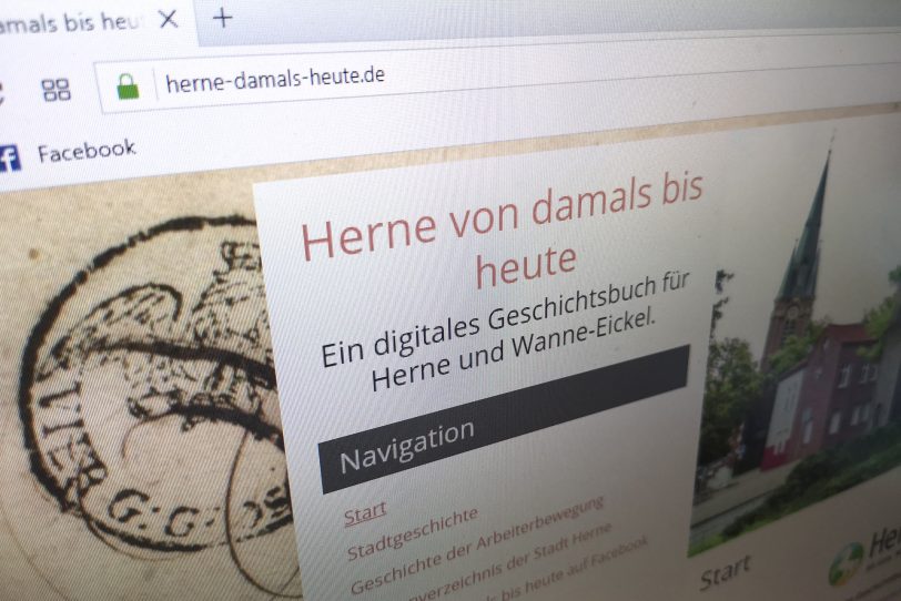 Das digitale Geschichtsbuchs www.herne-damals-heute.de im Netz.