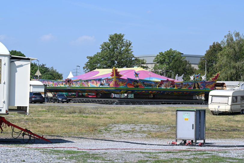 Aufbau der Cranger Kirmes 2022 - Stand 24.07.2022