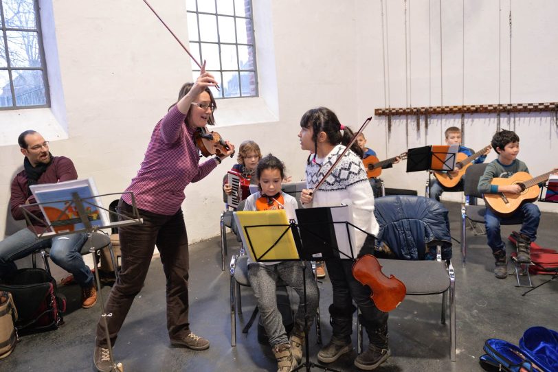 Jeki-Ensemble mit Angelika Rübenstahl-Schmid.