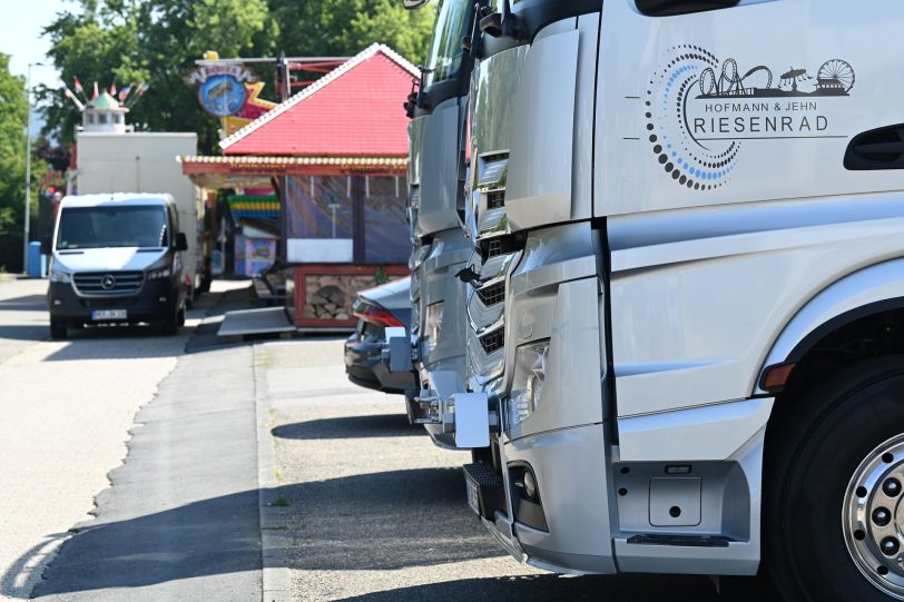 Aufbau der Cranger Kirmes 2022 - Stand 24.07.2022