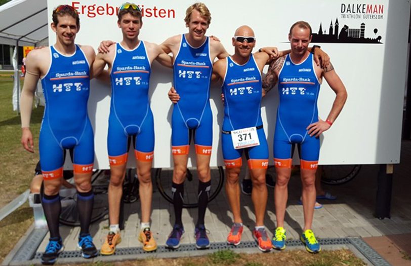 Das Sparda-Bank-Triathlon-Team im Ziel.