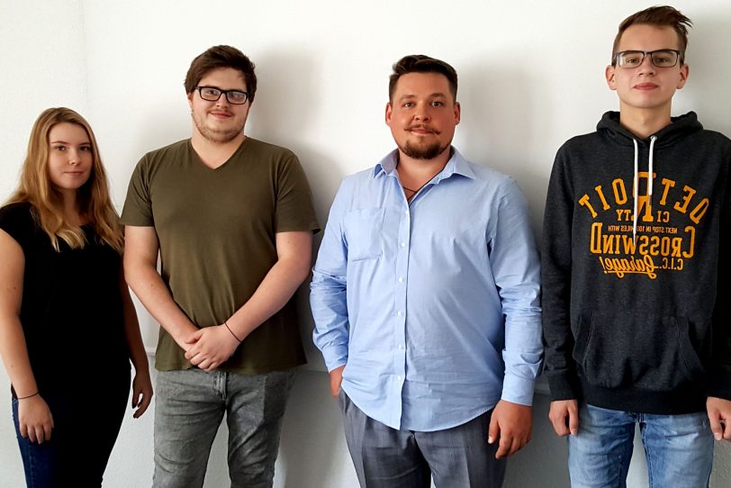 v.l. Pia Tückmantel, 20 Jahre; Justin Becker, 21 Jahre; Philip Sidney Klein, 28 Jahre; Tobias Brenneke, 17 Jahre.