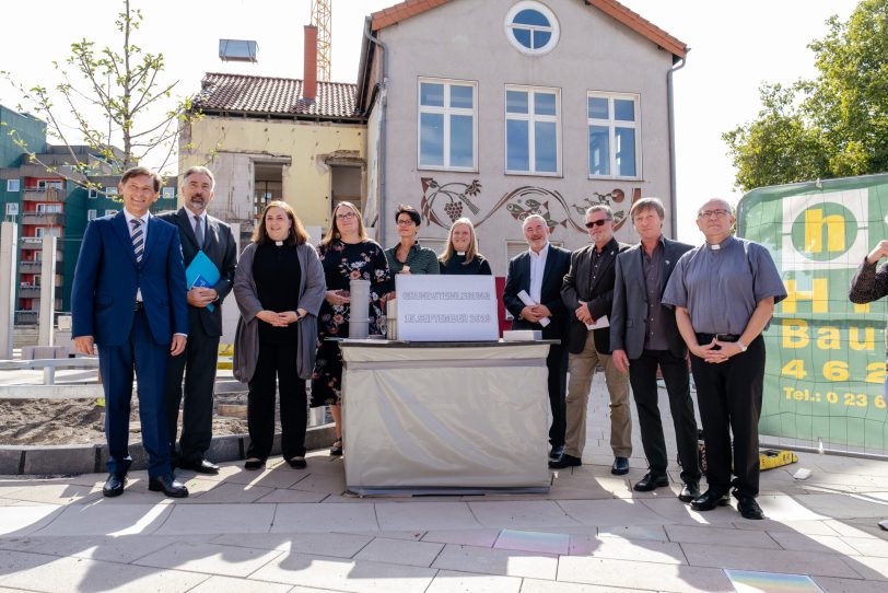 Grundsteinlegung Gemeindehaus Kreuzkirche.