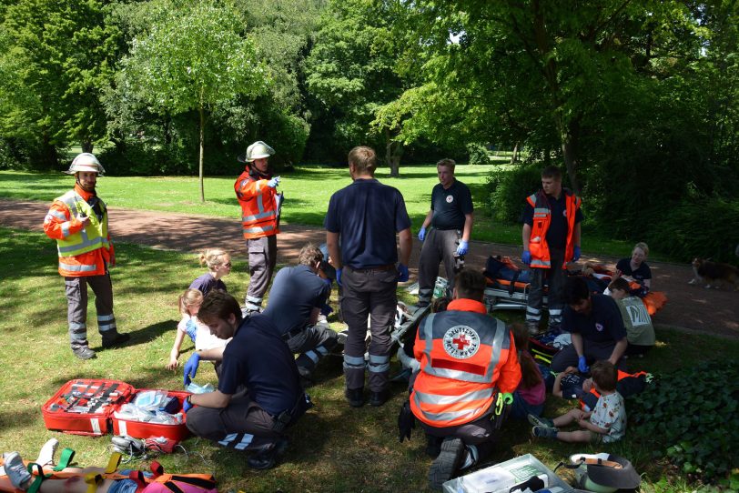 Die Übung im Stadtpark.