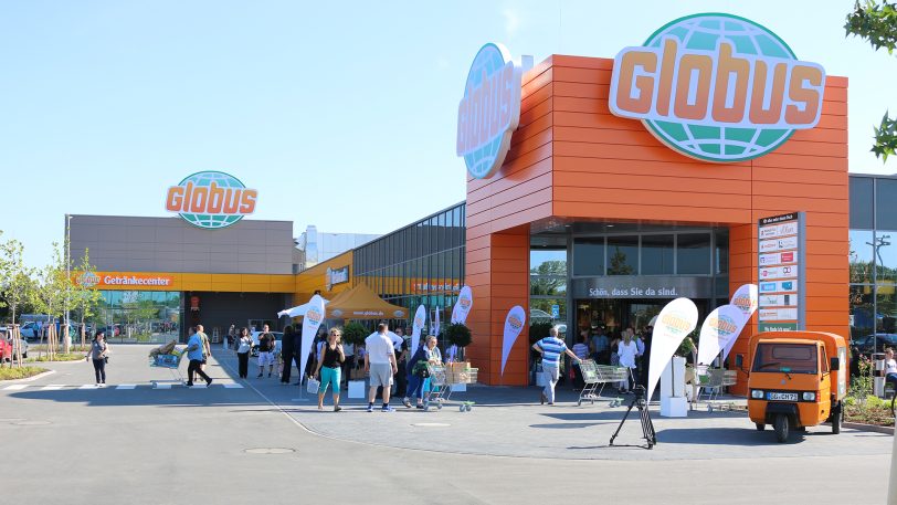 Die Globus-Gruppe, hier der Markt in Rüsselsheim, übernimmt den real-Markt am Hannibal-Center in Bochum.