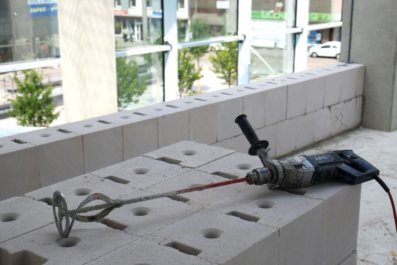 Baufortschritt des Kauflandgebäudes am Glückaufplatz in Wanne.