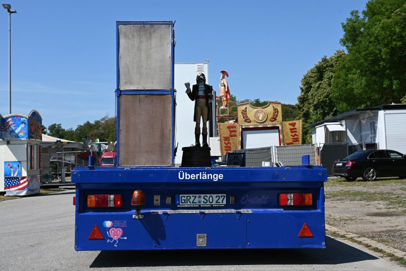 Aufbau der Cranger Kirmes 2022 - Stand 24.07.2022
