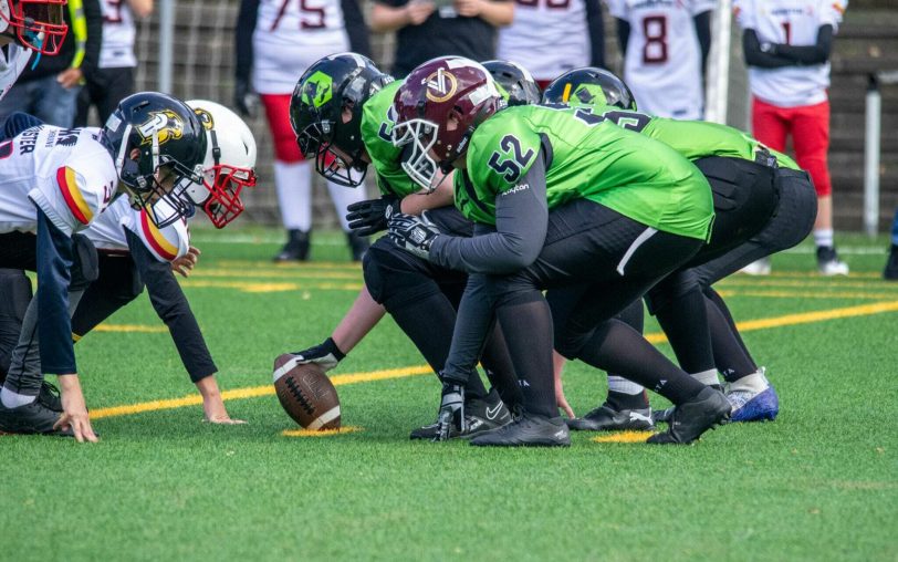 Die U13 der Black Skulls (Spielgemeinschaft Black Barons/ Duisburg Vikings) unterlag gegen Münster mit 16:42.