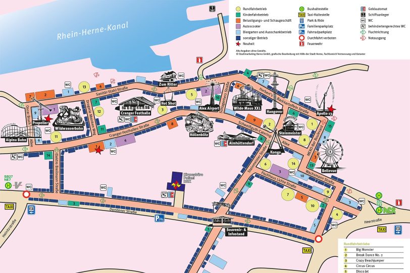 Der Plan zur 581. Cranger Kirmes