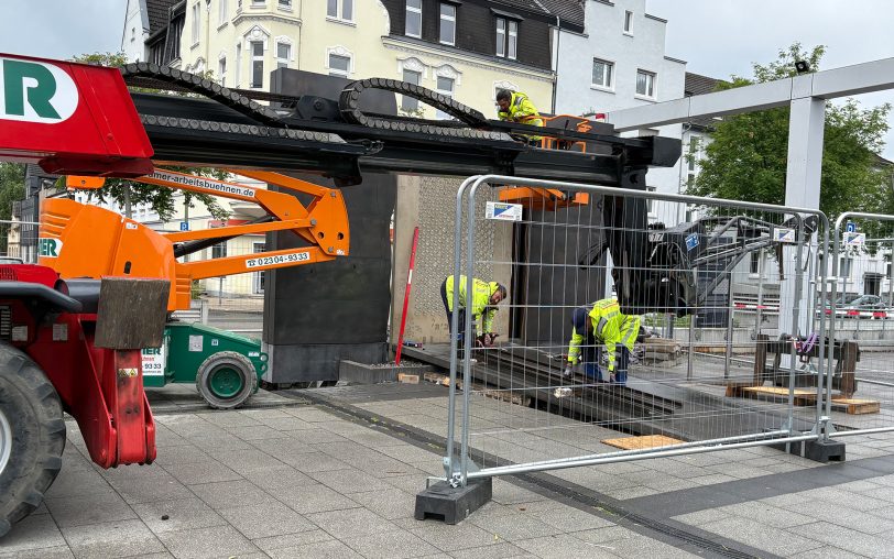 Das Shoah-Mahnmal während der Umbauphase am Mittwoch (28.5.2025).